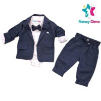 Κοστούμι Βρεφικό Λινό  6-12-18-24 μηνών Nancy Dimo Για Αγόρι
