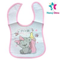 Σαλιάρα Αδιάβροχη  Με Αυτοκόλλητο 6αδα Nancy Dimo Για Κορίτσι Βαμβακερή