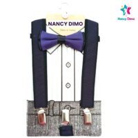 Παπιγιόν Σετ Παιδικό Με Τιράντα Nancy Dimo Υφασμάτινο  Για Αγόρι