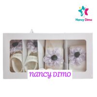 Παπούτσι Με Κορδέλα και Καλσόν Nancy Dimo Για Κορίτσι 0-6 μηνών Βαμβακερό