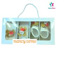 Παπούτσι Με Κορδέλα και Καλσόν Nancy Dimo Για Κορίτσι 0-6 μηνών Βαμβακερό