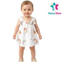 Φόρεμα Παιδικό 6-9-12-18μην. Μουσελίνα  Nancy Dimo Για Κορίτσι Βαμβακερό