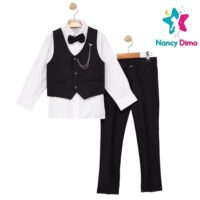 Κοστούμι Παιδικό Με Γιλέκο Μαύρο 9-10-11-12χρ  Nancy Dimo Για Αγόρι Βαμβακερό