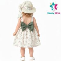 Παιδικό Φόρεμα Με Ψάθινο Καπέλο Nancy Dimo 9-12-18-24μην. Για Κορίτσι