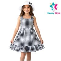 Παιδικό Φόρεμα Με Ψάθινο Καπέλο 6-7-8-9-10χρ. Nancy Dimo Για Κορίτσι Βαμβακερό
