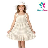 Παιδικό Φόρεμα Με Ψάθινο Καπέλο 6-7-8-9-10χρ. Nancy Dimo Για Κορίτσι Βαμβακερό