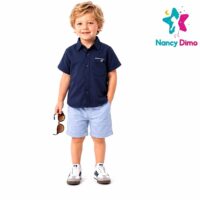 Σετ Παιδικό Με Πουκάμισο 2-3-4-5 χρ. Nancy Dimo Για Αγόρι  Βαμβακερό