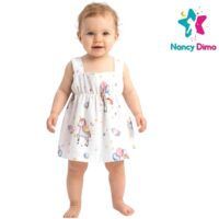 Φόρεμα Παιδικό 6-9-12-18μην. Μουσελίνα  Nancy Dimo Για Κορίτσι Βαμβακερό